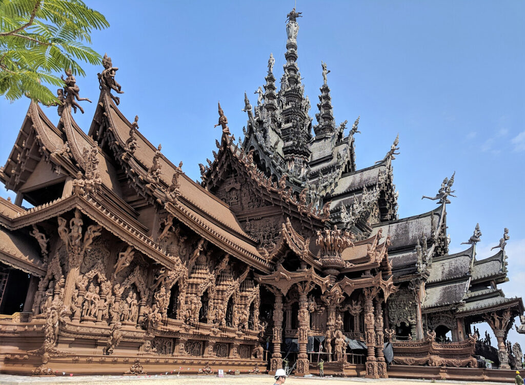 Side view of the Sanctuary of Truth - Thai Pass