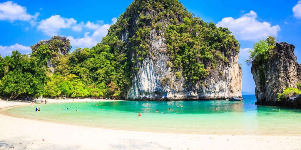 Towering cliffs with clear waters in Hong Island - Thai Pass