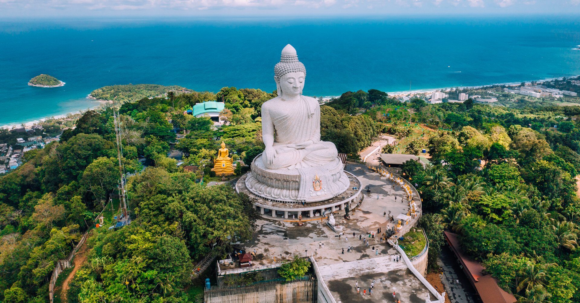 A panaromic view of the Big Buddha Temple - Thai Pass