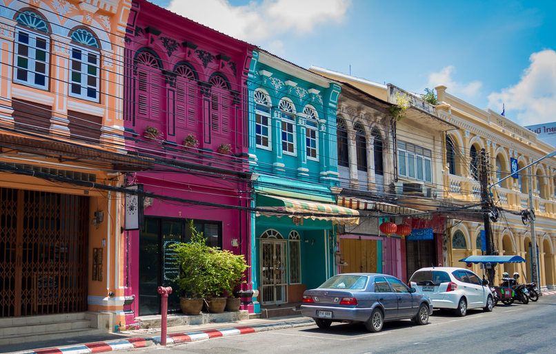 A street of Phuket's Old Town with colorful houses - Thai Pass