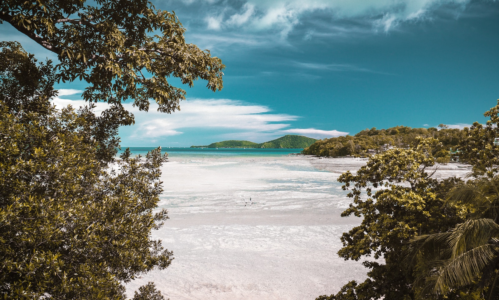 White sand beach of Railay Beach with mountains in the background - Thai Pass