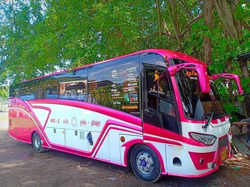 A pink bus in Thailand - Thai Pass